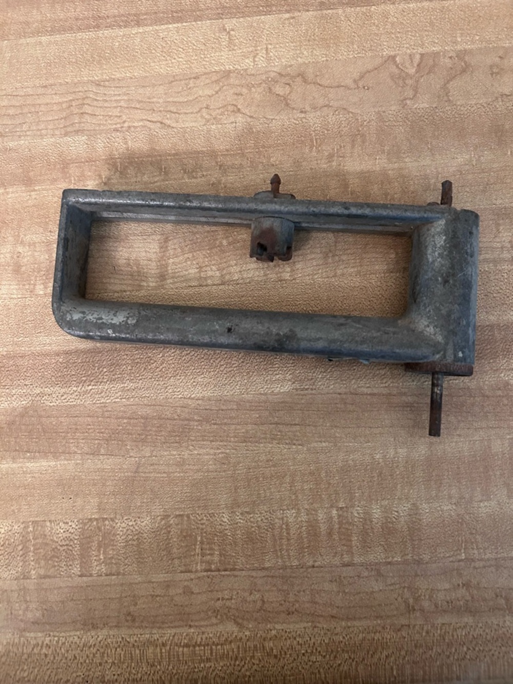 Vintage Metal Drawer Pull / Handle in Aged Gray